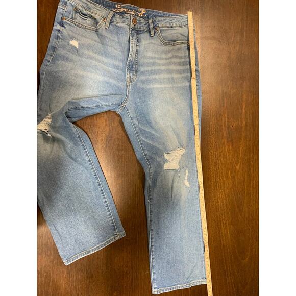 Seven7 Fashion Jeans Women 14 Distressed Light Wash Cropped Western Boho Fringe - Picture 8 of 15